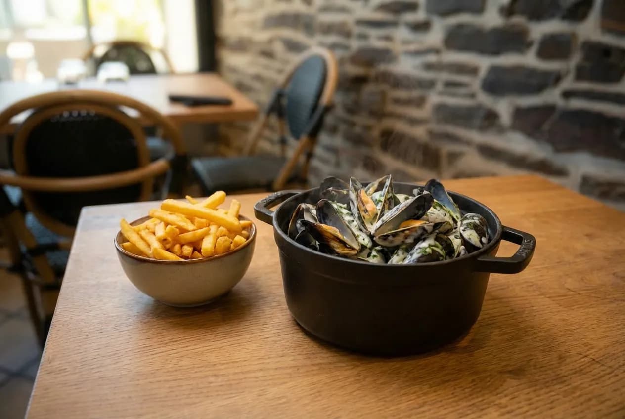 Moules à la crème + frites