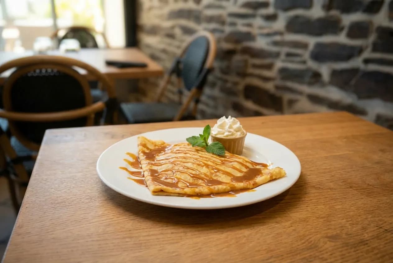 Crêpe caramel beurre salé maison