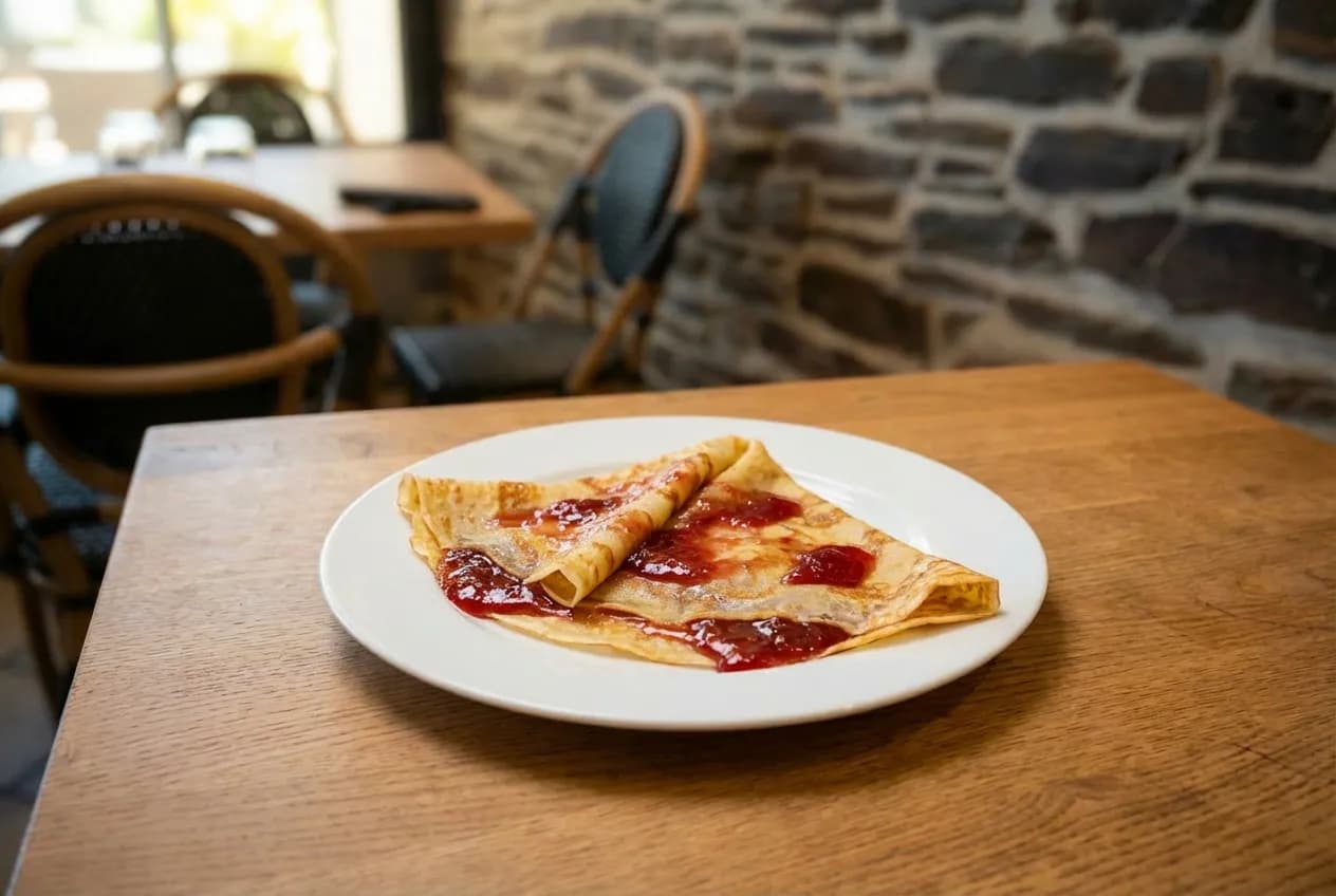 Crêpe confiture de fraise